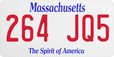 MA license plate 264JQ5