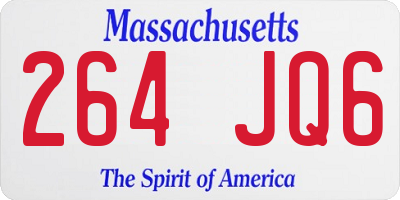 MA license plate 264JQ6