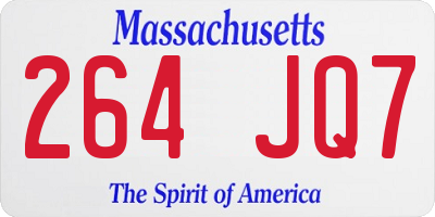 MA license plate 264JQ7