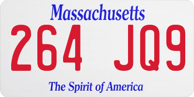 MA license plate 264JQ9