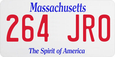 MA license plate 264JR0