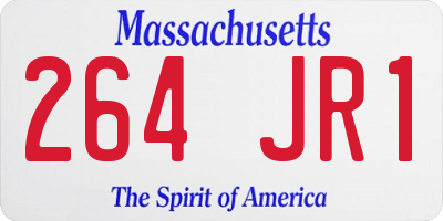 MA license plate 264JR1