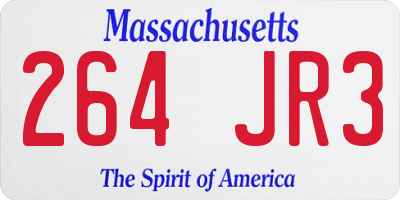 MA license plate 264JR3