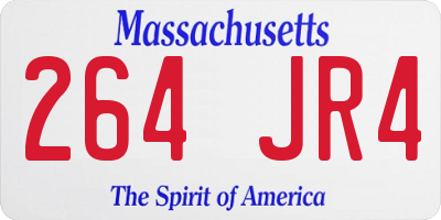 MA license plate 264JR4