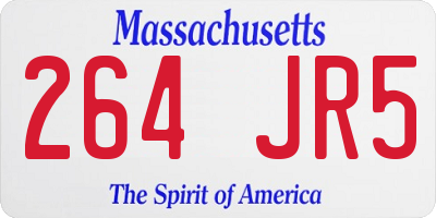 MA license plate 264JR5