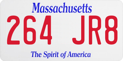 MA license plate 264JR8