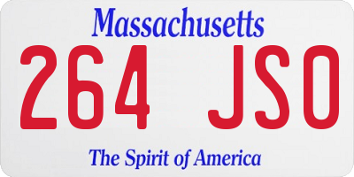 MA license plate 264JS0