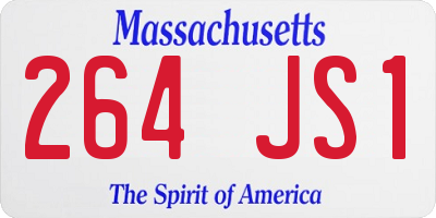 MA license plate 264JS1