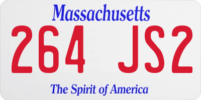 MA license plate 264JS2