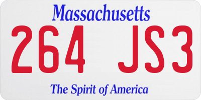 MA license plate 264JS3