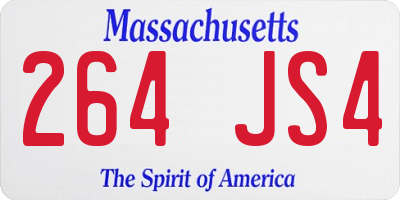 MA license plate 264JS4