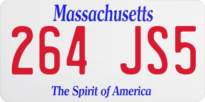 MA license plate 264JS5