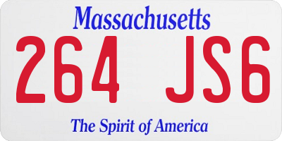 MA license plate 264JS6