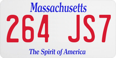 MA license plate 264JS7