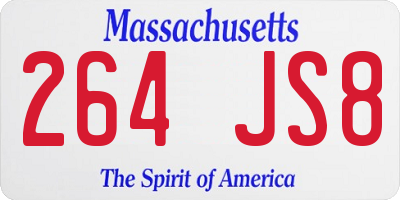 MA license plate 264JS8