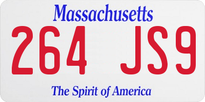 MA license plate 264JS9