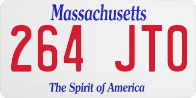 MA license plate 264JT0