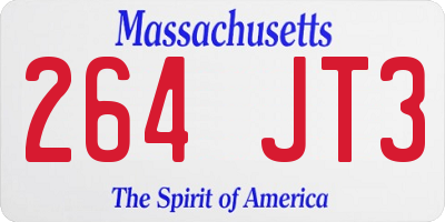 MA license plate 264JT3