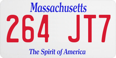 MA license plate 264JT7