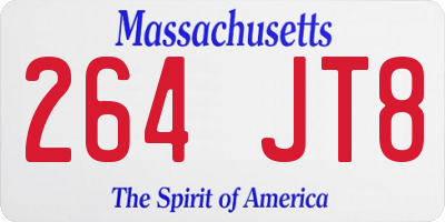 MA license plate 264JT8