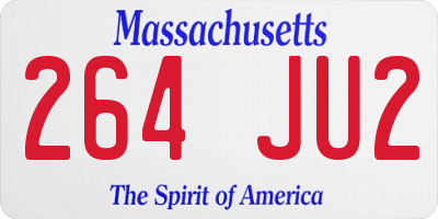 MA license plate 264JU2