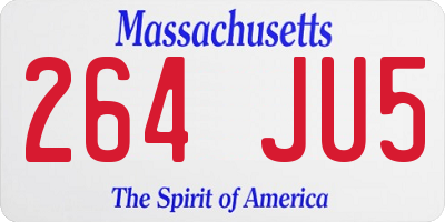 MA license plate 264JU5