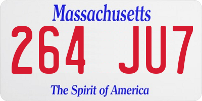 MA license plate 264JU7