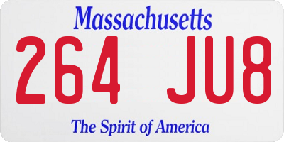 MA license plate 264JU8