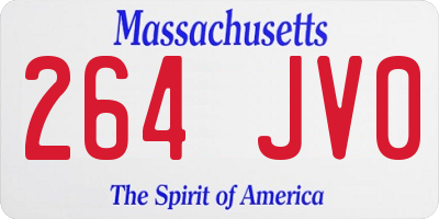 MA license plate 264JV0