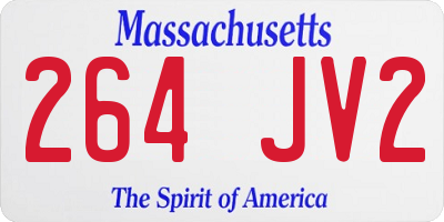 MA license plate 264JV2