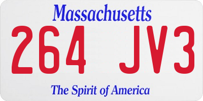 MA license plate 264JV3