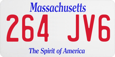 MA license plate 264JV6