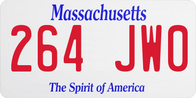 MA license plate 264JW0