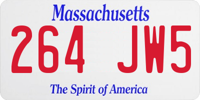 MA license plate 264JW5