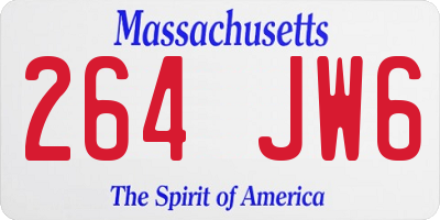 MA license plate 264JW6