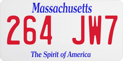 MA license plate 264JW7