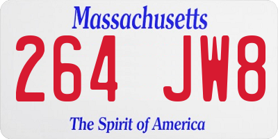 MA license plate 264JW8