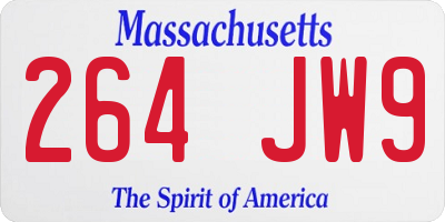 MA license plate 264JW9
