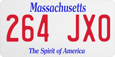 MA license plate 264JX0