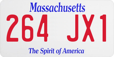 MA license plate 264JX1