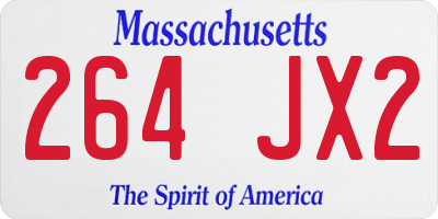 MA license plate 264JX2