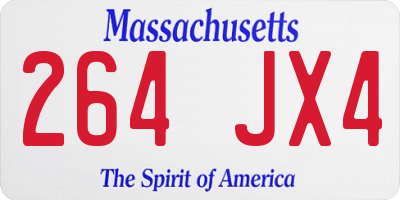 MA license plate 264JX4