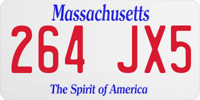 MA license plate 264JX5