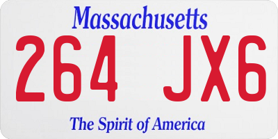 MA license plate 264JX6