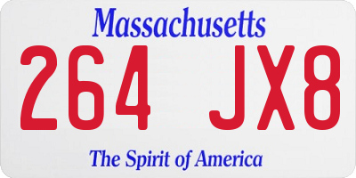 MA license plate 264JX8