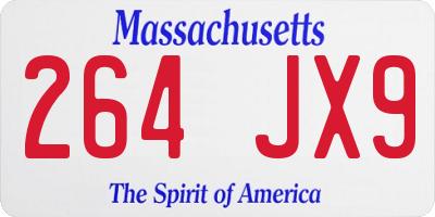 MA license plate 264JX9