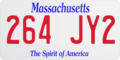 MA license plate 264JY2