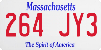 MA license plate 264JY3