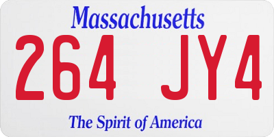 MA license plate 264JY4