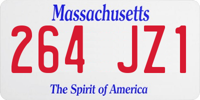 MA license plate 264JZ1